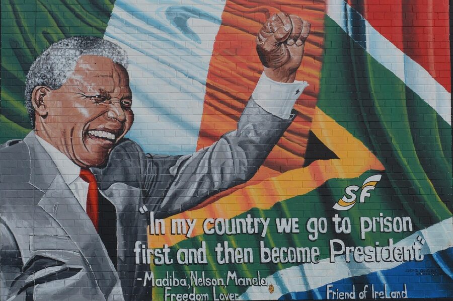 Nelson Mandela quote mural in Belfast