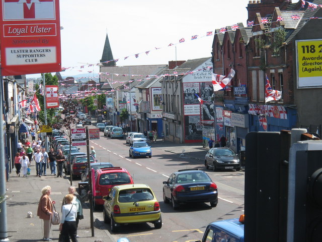 View along the Shankill Road in West Belfast