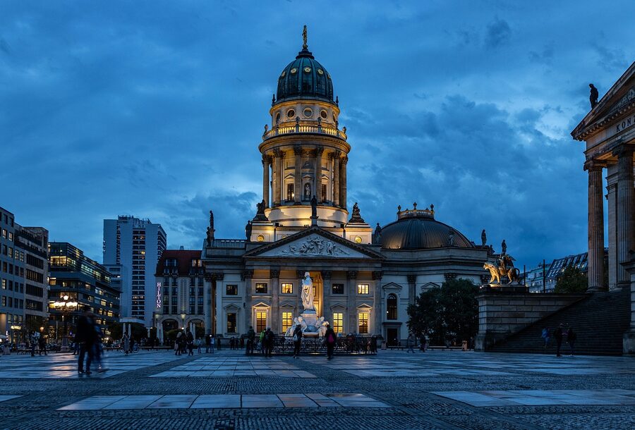 Berlin blue hour Cathedral and TV Tower