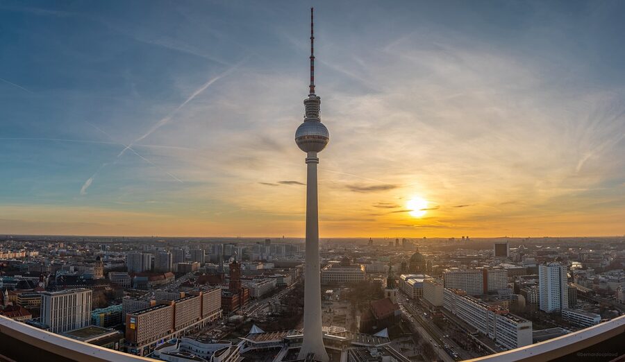 Berlin Fernsehturm at evening light