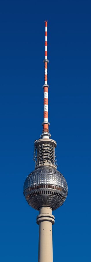 Berlin Fernsehturm sphere detail view from below