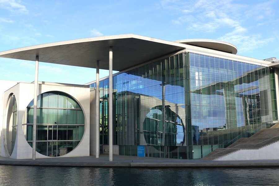 Marie-Elisabeth-Lüders-Haus on the Spree river in Berlin