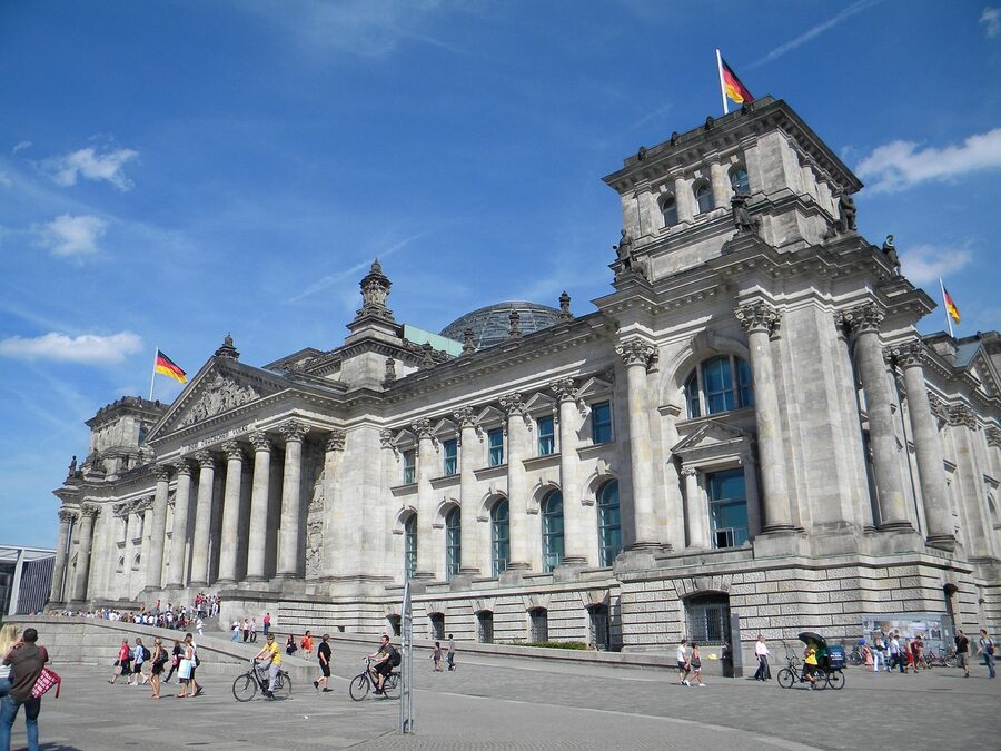 Reichstag glass dome view of the parliament government quarter