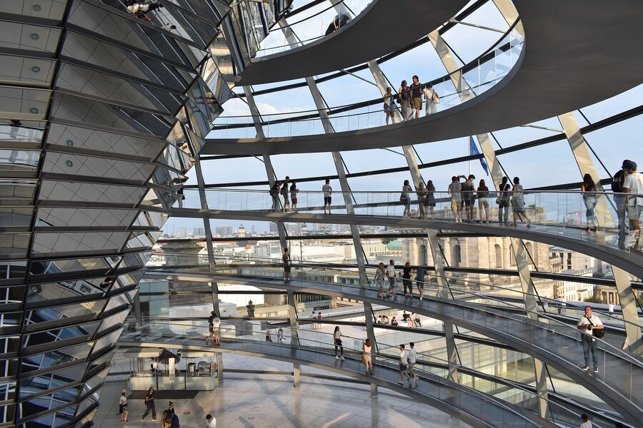 Modern architectural detail inside the Reichstag