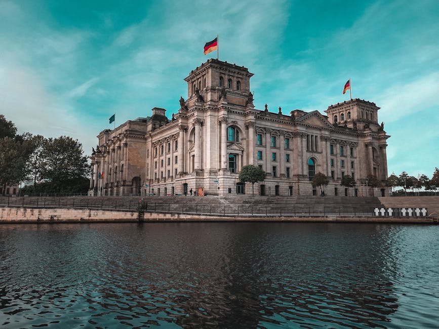 Reichstag building from the Spree riverside