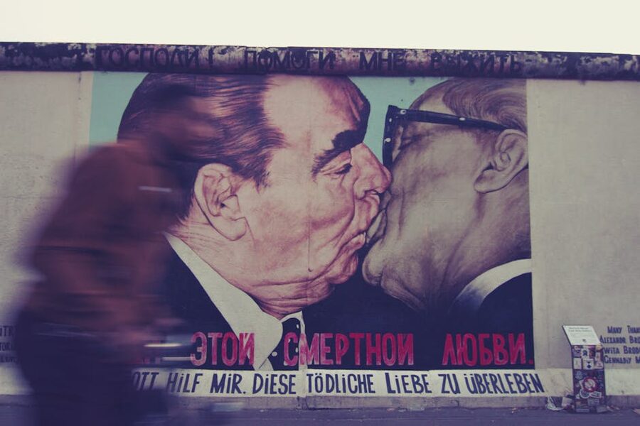 East Side Gallery Berlin Wall fraternal kiss mural Brezhnev Honecker