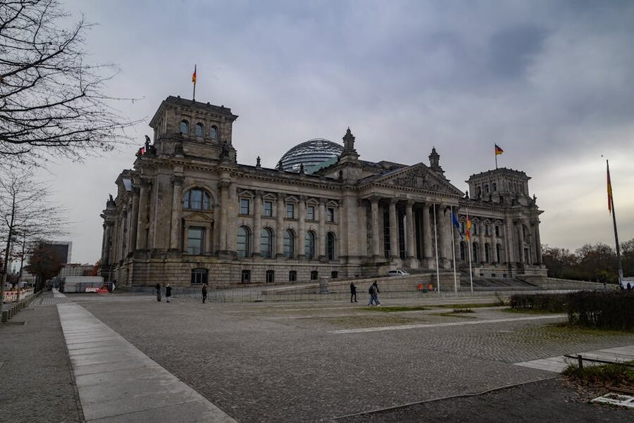 Reichstag building Berlin with classical pediment