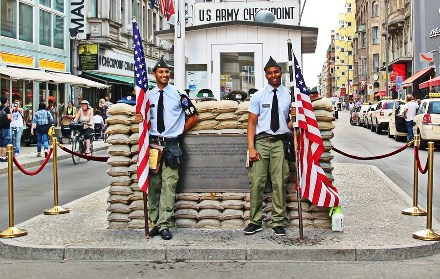 Checkpoint Charlie border guard house Berlin