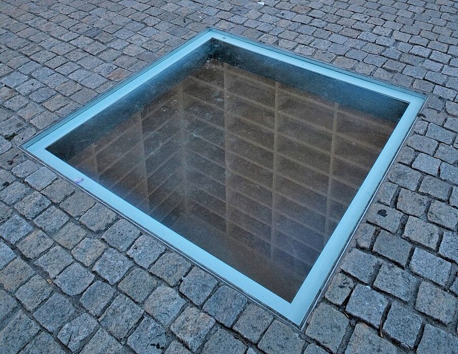 The Empty Library memorial under glass at Bebelplatz, Berlin