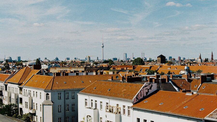 Berlin Kreuzberg skyline with TV Tower