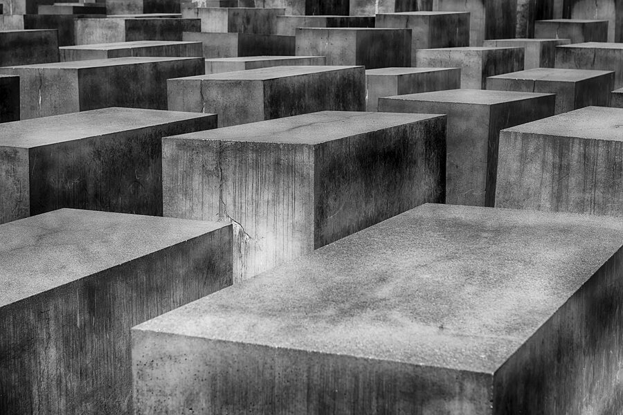 Holocaust Memorial concrete blocks pavement Berlin