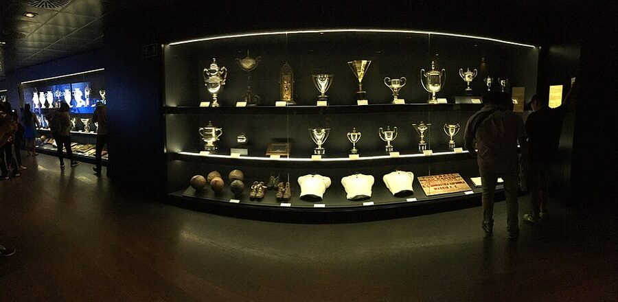 Real Madrid Museum trophy display case