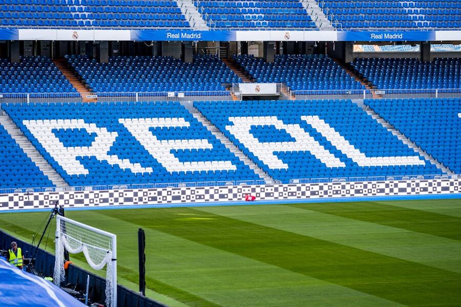 REAL spelled out in letters in the empty stands