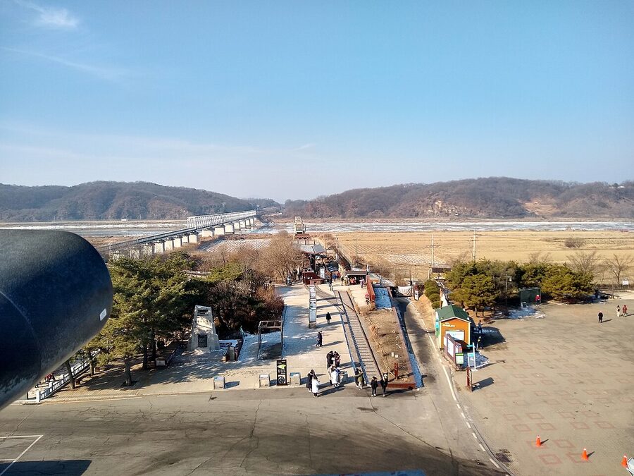 Bridge and barbed wire at Imjingak near the DMZ