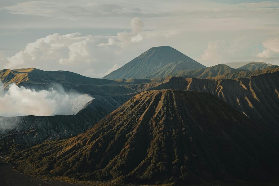 Ashy slopes of Mount Bromo