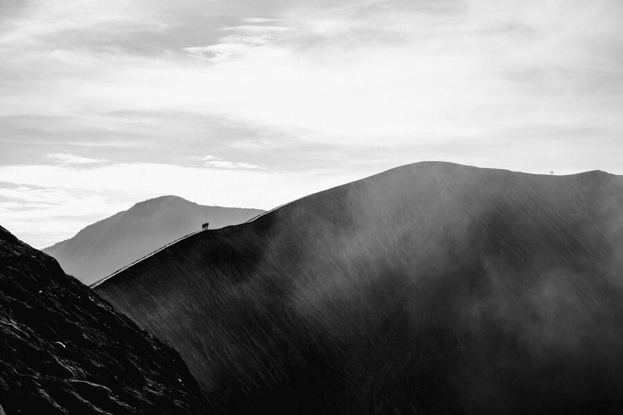 Milky Way over Mount Bromo at night
