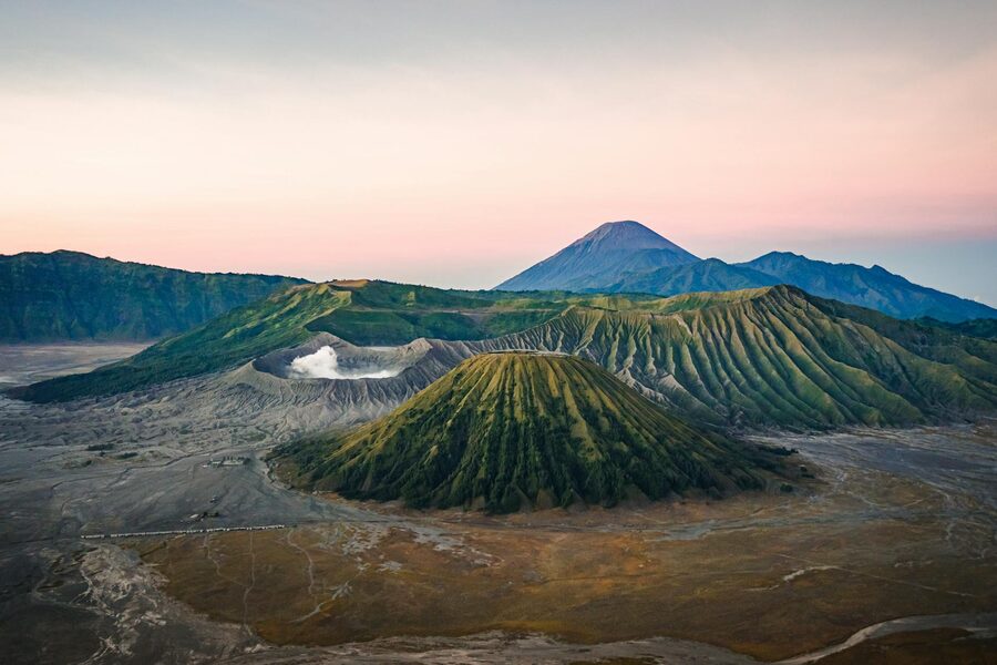 View over the Tengger caldera toward Mount Bromo