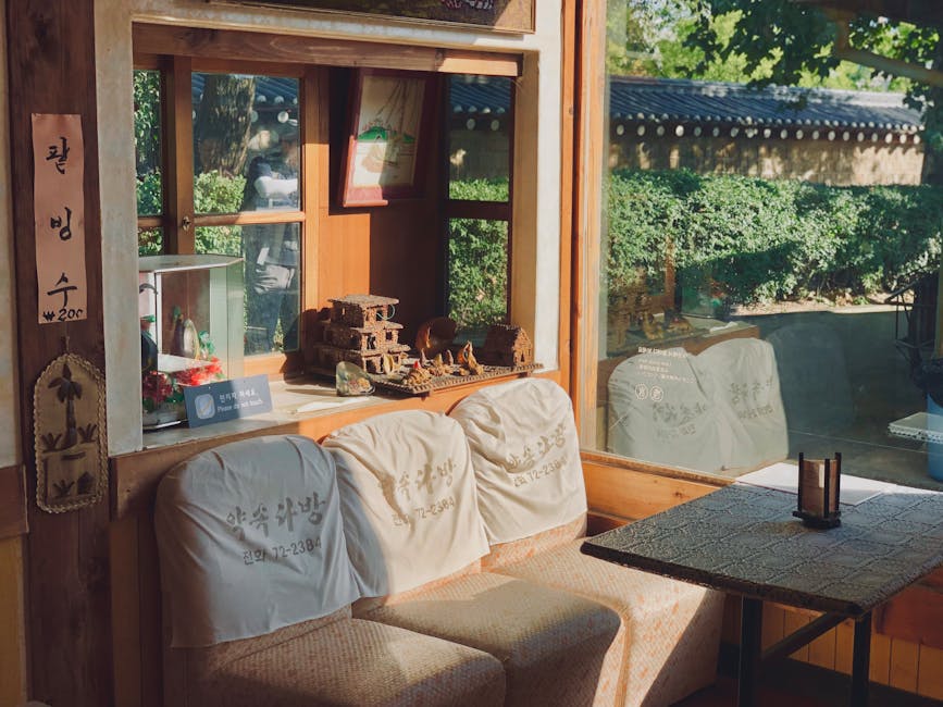 Korean cafe interior in Gangnam near BTS trainee locations