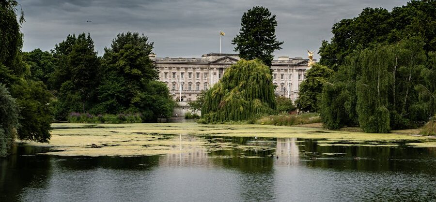 St James Park lake view from Buckingham Palace