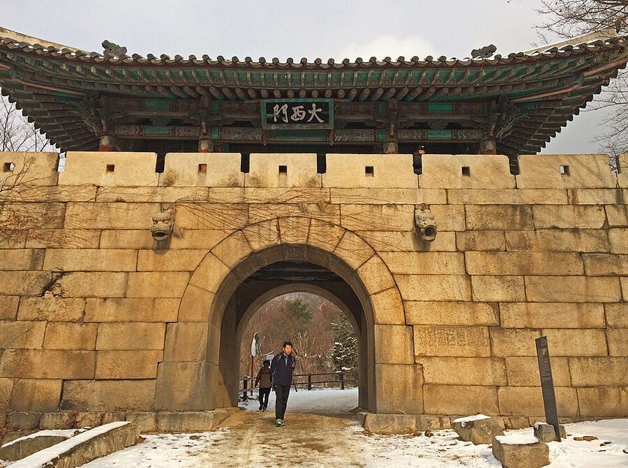 Bukhansanseong fortress gate restored section