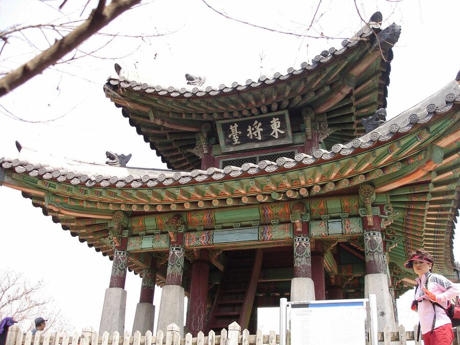 Bukhansanseong fortress wall along the ridge