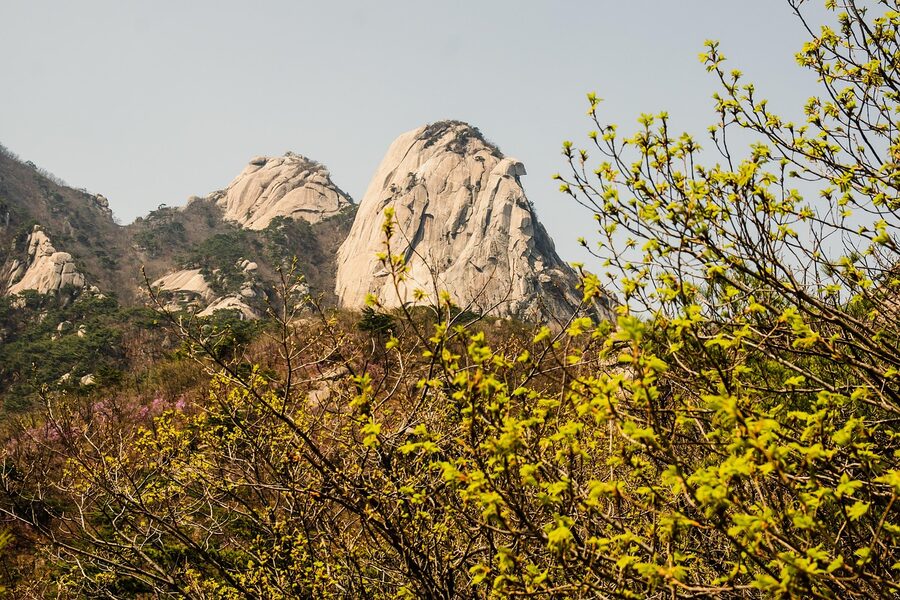 Bukhansan mountain landscape panorama