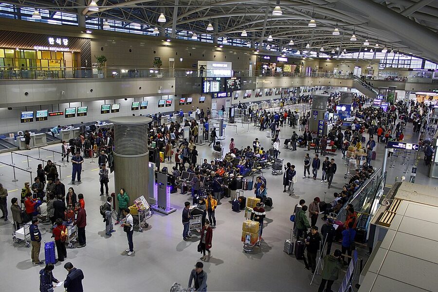 Gimhae International Airport Departure Hall in Busan