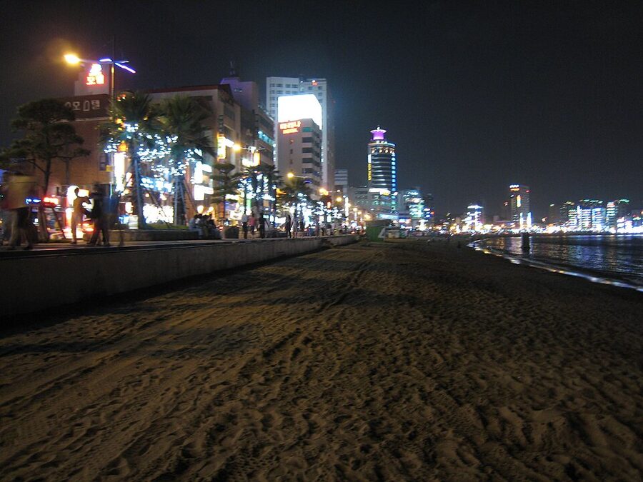 Haeundae beach with high-rise backdrop Busan