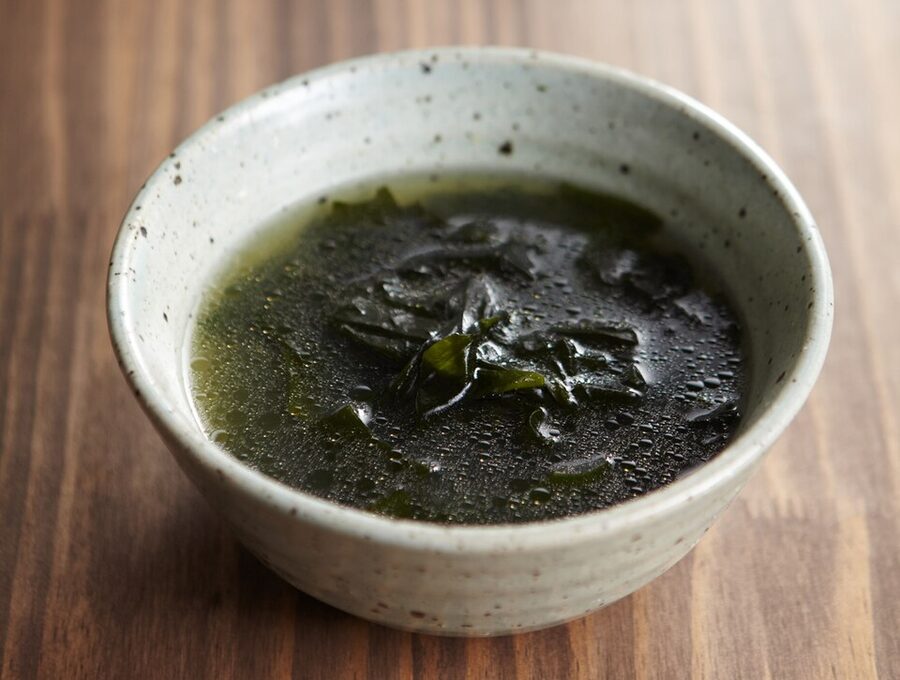Miyeok-guk Korean seaweed soup in a bowl