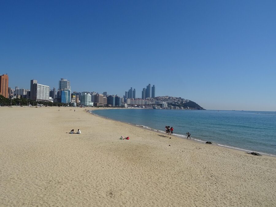 Haeundae Beach Busan in daytime