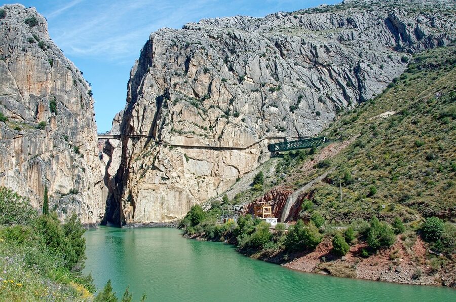 El Chorro reservoir landscape near Caminito del Rey