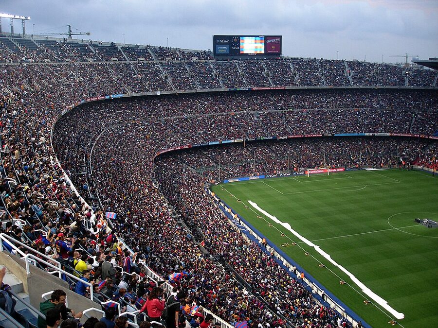 Camp Nou interior stands view from 2005