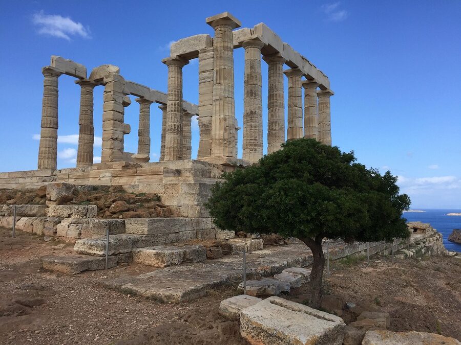 Temple of Poseidon ruins at Cape Sounion