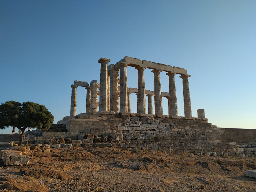Detail of the Temple of Poseidon ruins at Cape Sounion