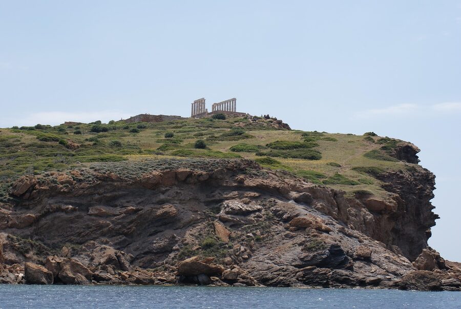 Temple of Poseidon on the sea cliff at Cape Sounion