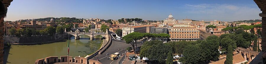 Rome panorama from Castel SantAngelo terrace
