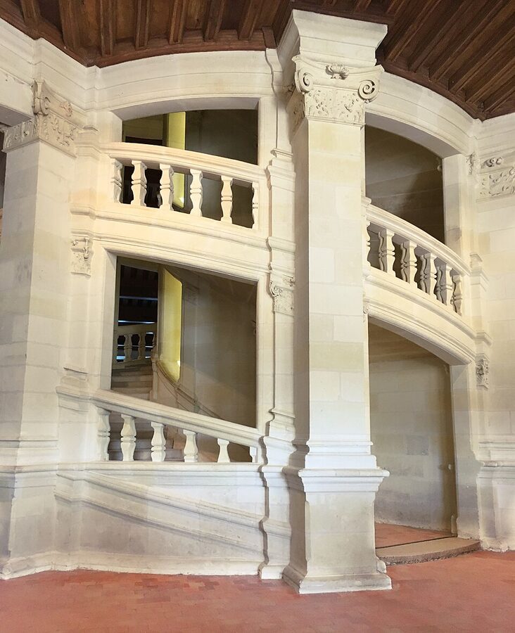 Chambord double helix staircase interior