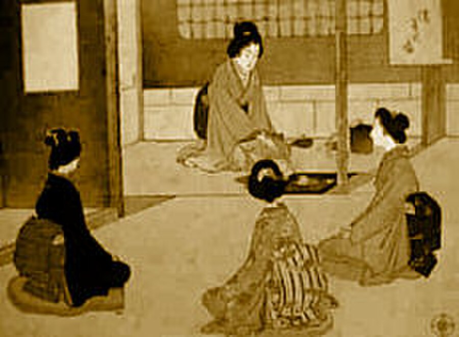Chanoyu tea ceremony painting by Mizuno Toshikata