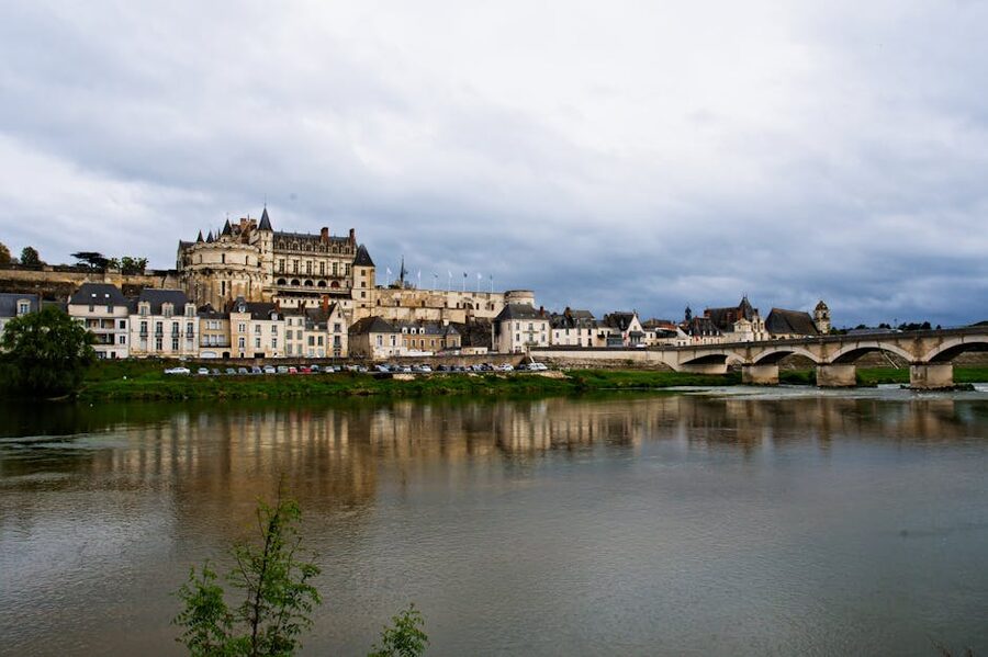 Chateau d Amboise above the Loire River France
