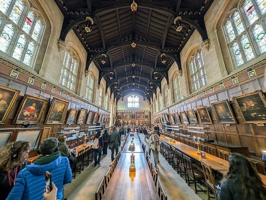 Interior of Christ Church Hall in Oxford which inspired the Hogwarts Great Hall