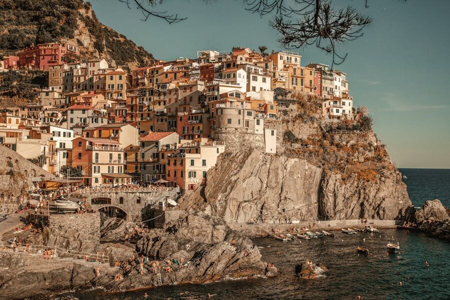 Cinque Terre cliffside town colorful houses sea