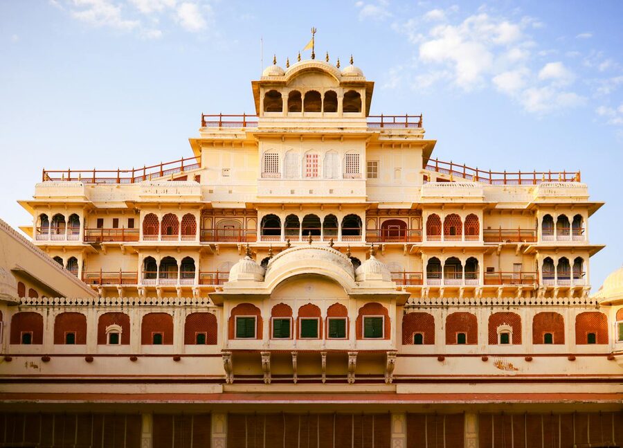 Jaipur City Palace courtyard with Rajput architecture