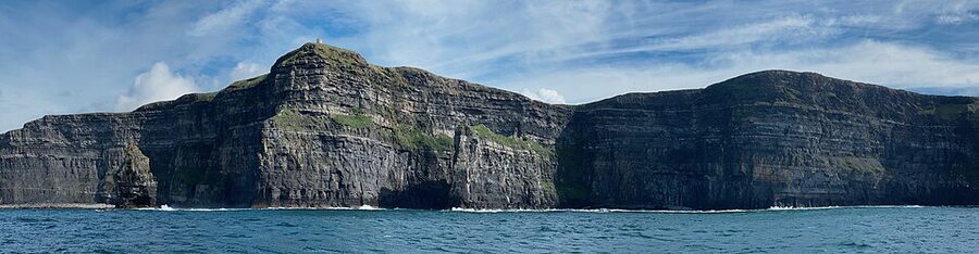 Cliffs of Moher seen from a boat at sea level
