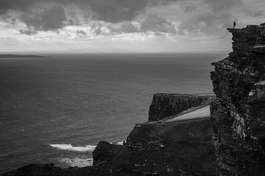 Cliffs of Moher in monochrome