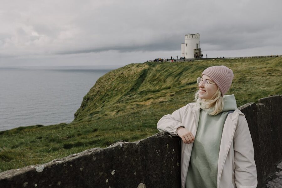 Visitor at OBriens Tower Cliffs of Moher