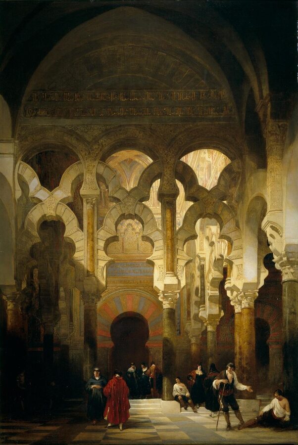David Roberts 1838 print of the interior of the Mezquita of Cordoba