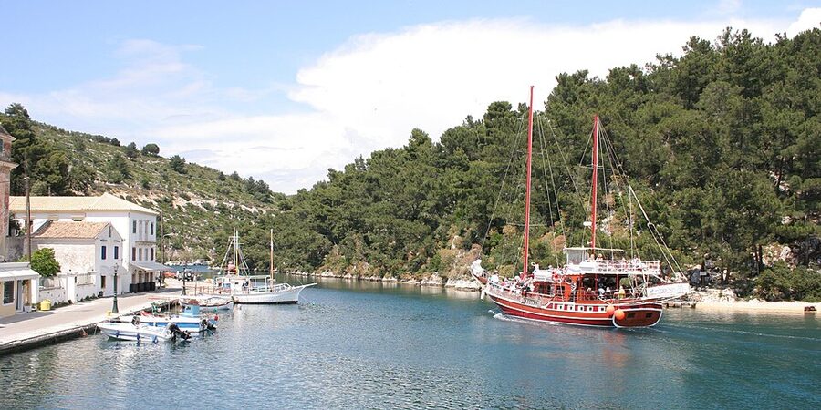 Gaios Paxos Agios Nikolaos islet harbor view
