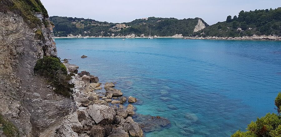 Lakka bay Paxos sailboats Ionian island