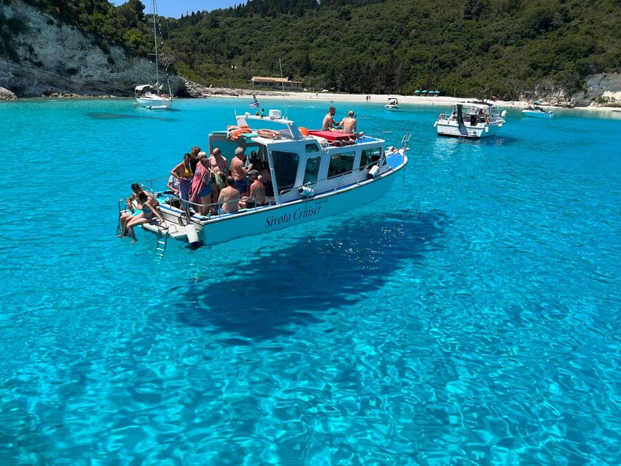 Paxos cruise boat Ionian Sea blue water
