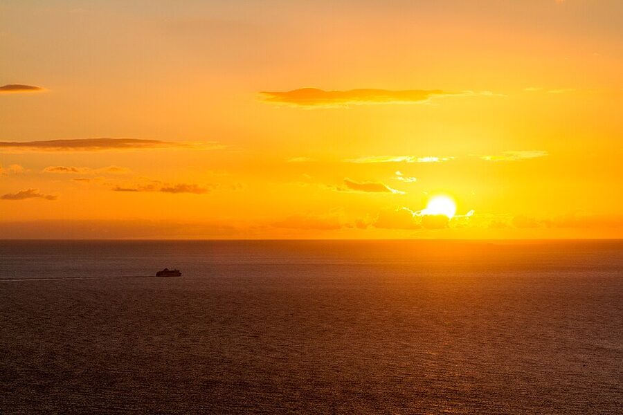 Sunset over the Atlantic seen from Costa Adeje, Tenerife
